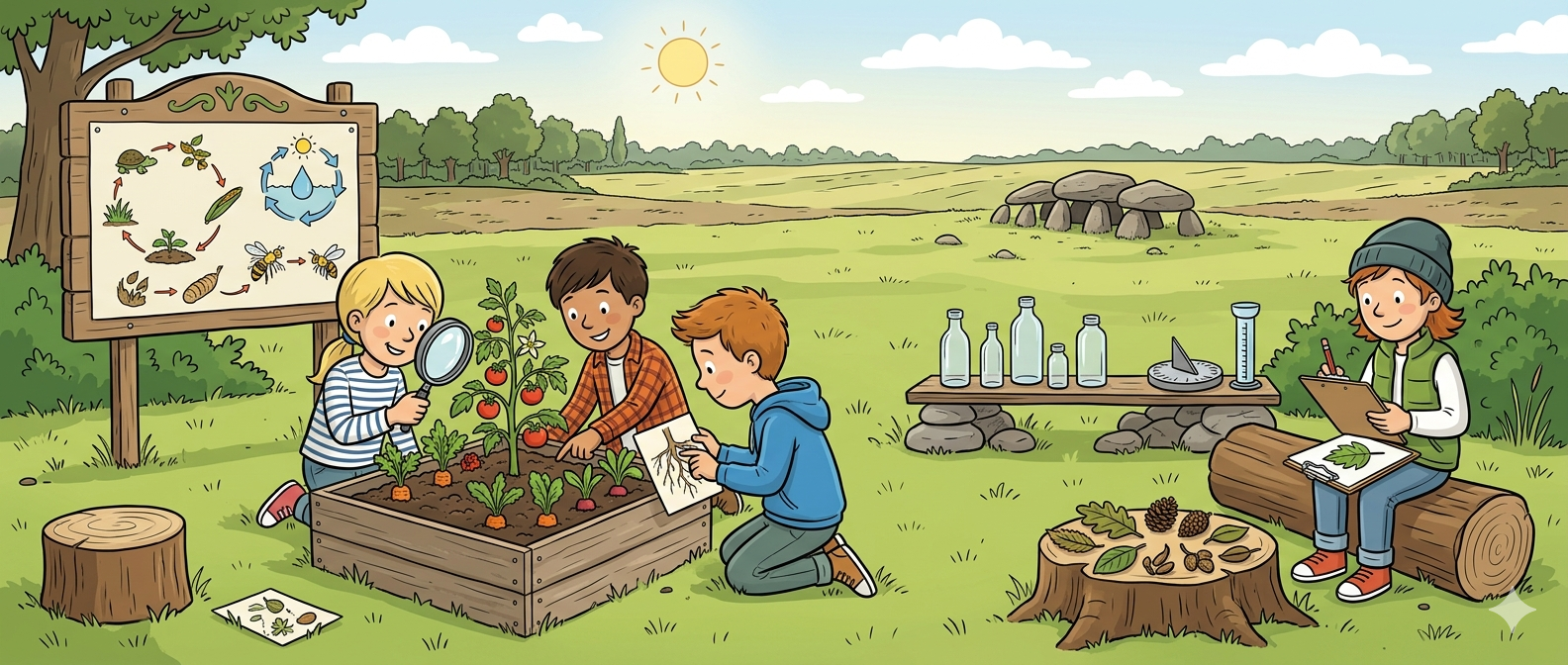 De groene leeromgeving rondom Kindcentrum De Elsakker