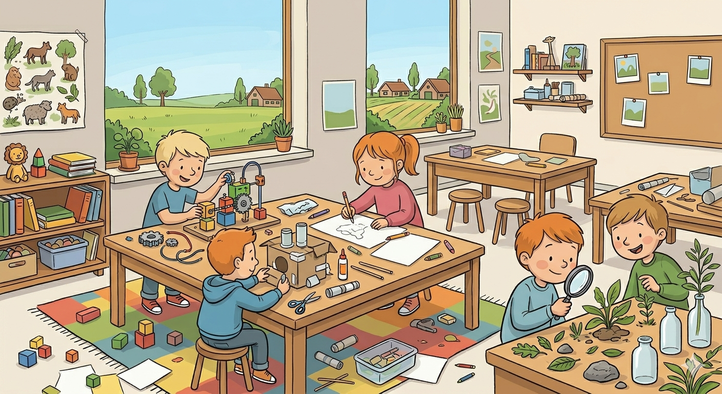 Leerlingen werken samen aan een Onderzoek & Ontwerpen-project